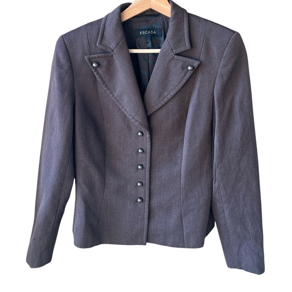 Escada Piacenza Wool Vintage Brown Blazer 38